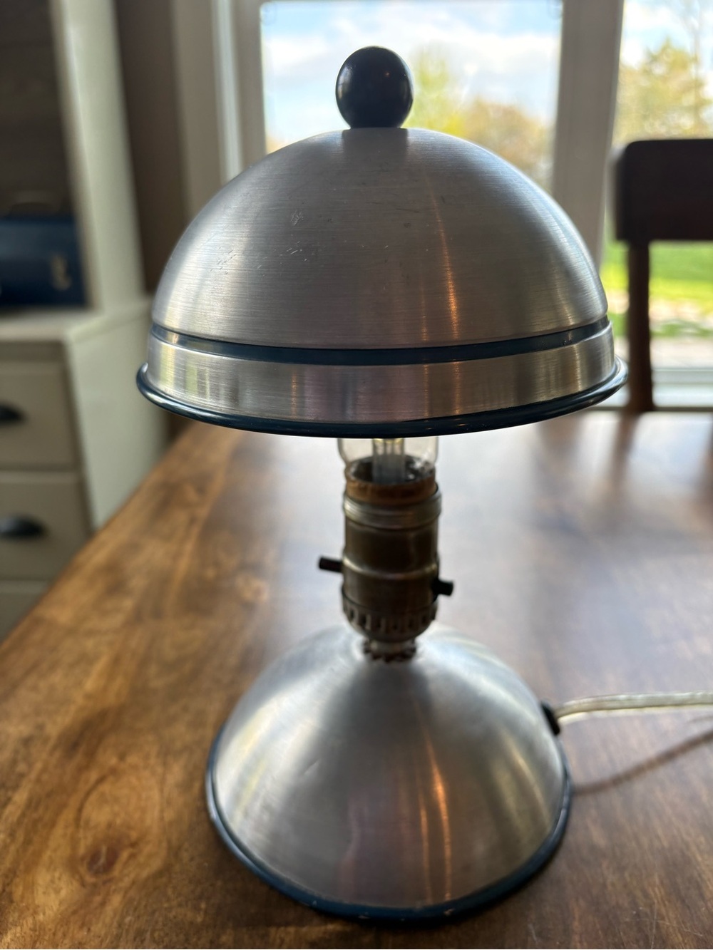 Streamline Deco mushroom lamp, produced by West Bend